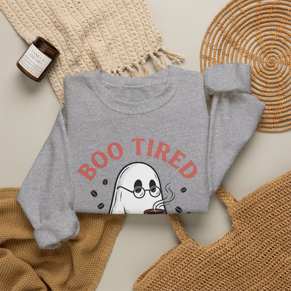Ghost Brew Sweatshirt Halloween Latte Gift Women Line Art Sweatshirt Spirit Sweatshirt Horror Fan Spectral Sweatshirt Coffee Graphic Comic Tea Cup Sweatshirt