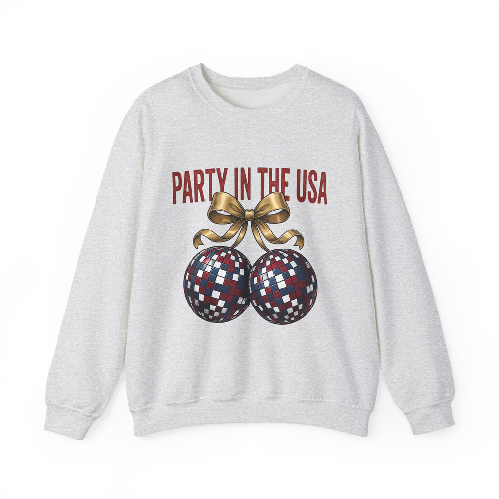 Disco Ball Sweatshirt America 4Th Of July Party Gift Women Vintage Sweatshirt Mirror Ball Sweatshirt Patriot Fan Retro Sweatshirt Vintage Graphic Party Design