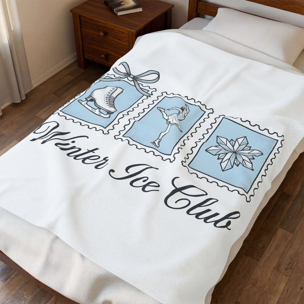 Ice Figure Blanket Sports & Activities Frost Gift Women Antique Artwork Blanket Ice Sculpture Blanket Athlete Enthusiast Vintage Art Blanket Frosty