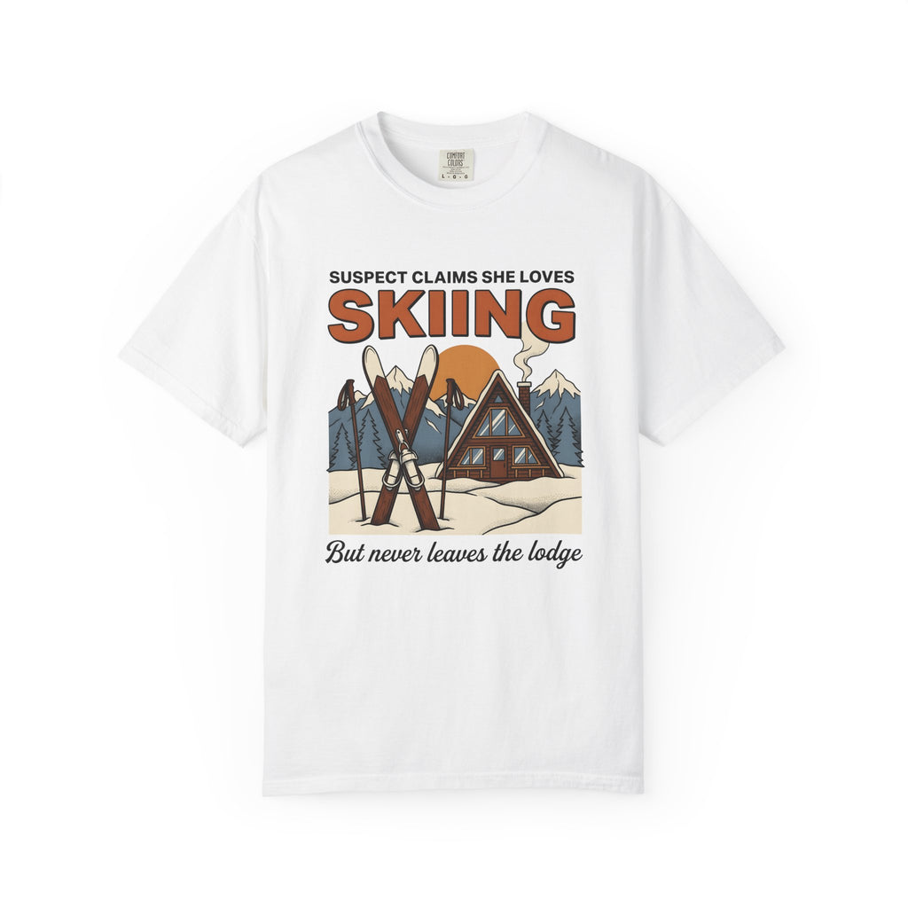 Ski Gear Lodge T-Shirt Skiing Winter Gift Women Cartoon T-Shirt Ski Lodge T-Shirt Skier Enthusiast Cartoonish T-Shirt Frosty Graphic Vintage