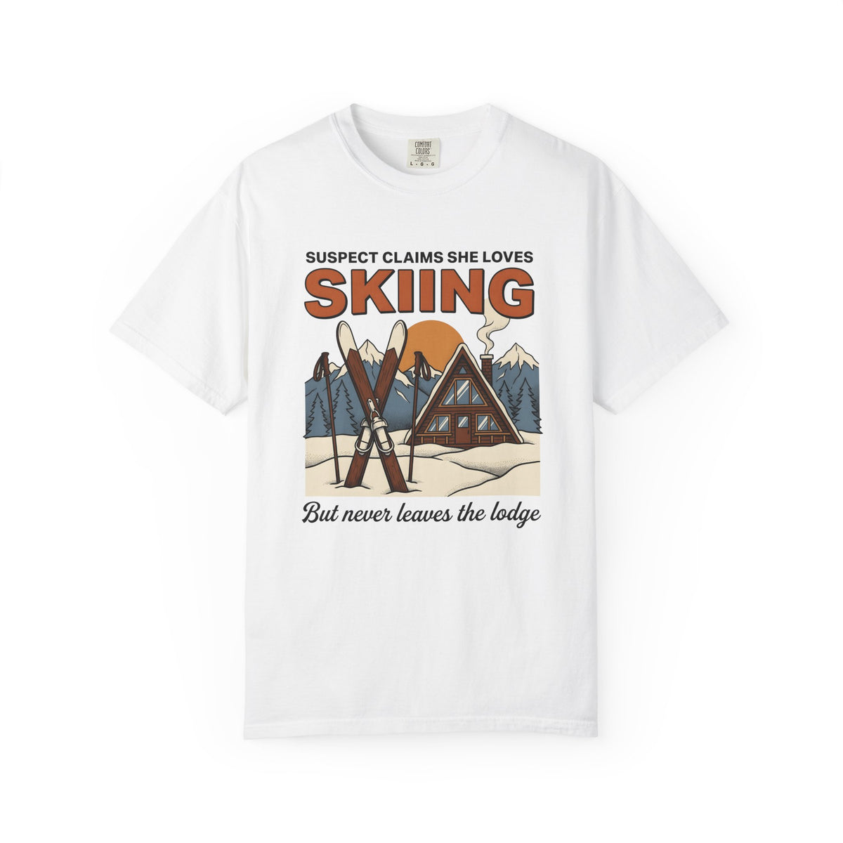 Ski Gear Lodge T-Shirt Skiing Winter Gift Women Cartoon T-Shirt Ski Lodge T-Shirt Skier Enthusiast Cartoonish T-Shirt Frosty Graphic Vintage