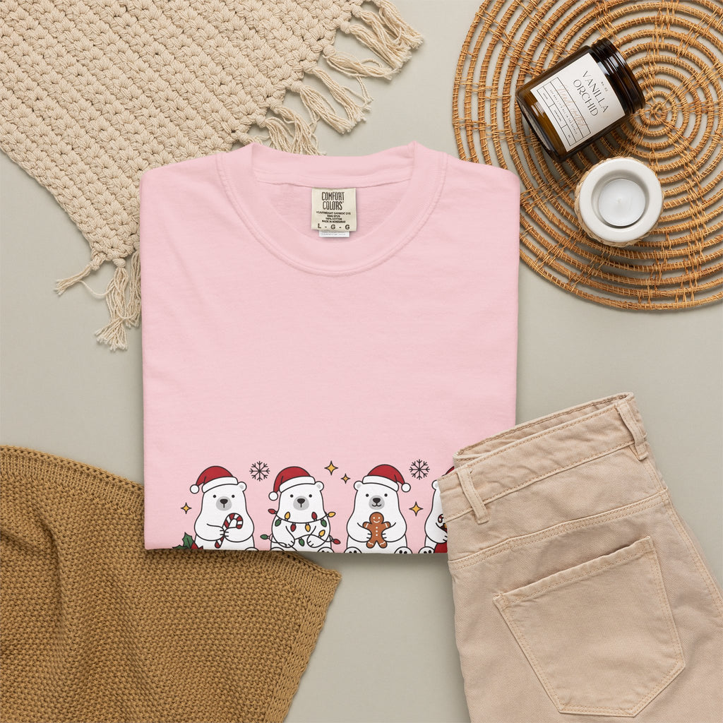 Polar Bear Pack Christmas Fauna Gift Playful Ursidae Xmas Fan Arctic Animal Wildlife Festive T-Shirt
