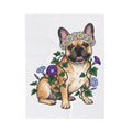 French Bulldog Blanket Dog Garden Gift Women Flower Blanket Bulldog Blanket Dog Fan Puppy Blanket Gardening Graphic Sketch Blossoms Blanket