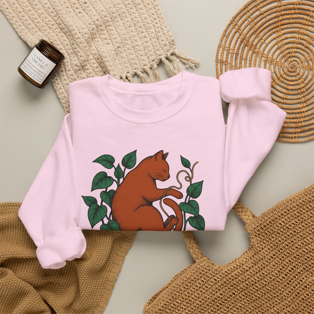 Cat Graphic Sweatshirt Cat Mom Animals Gift Women Hand Drawn Sweatshirt Kitten T