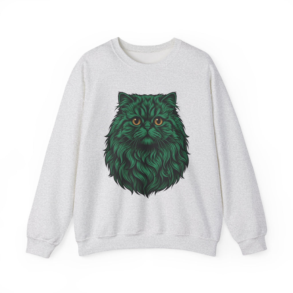 Long Hair Cat Sweatshirt Cat Gift Women Creatures Gift Women Modern Art Sweatshirt Cat Sweatshirt Cat Fan Feline Sweatshirt Beast Graphic Hand Drawn Yellow