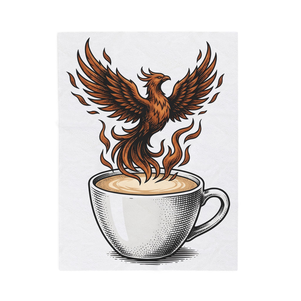 Phoenix Coffee Cup Blanket Coffee Fantasy Gift Women Tattoo Blanket Coffee Blanket Blanket Coffee Fan Ink Blanket Mythical Graphic Vintage Flames