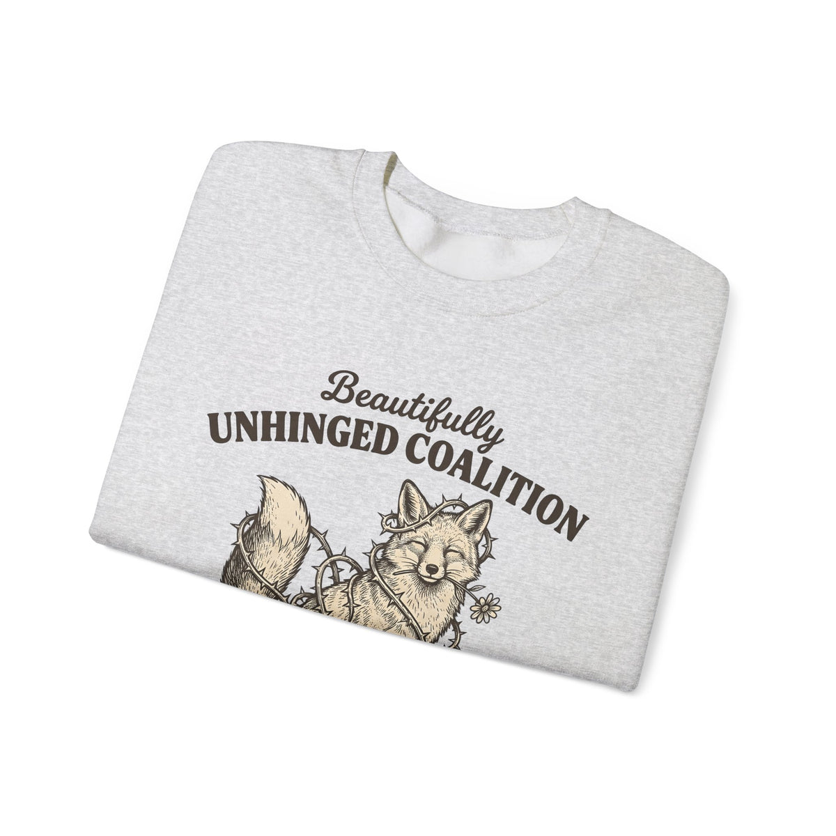 Fox Funny Creatures Gift Classic Fox Humor Fan Vintage Animal Doodle Floral Sweatshirt