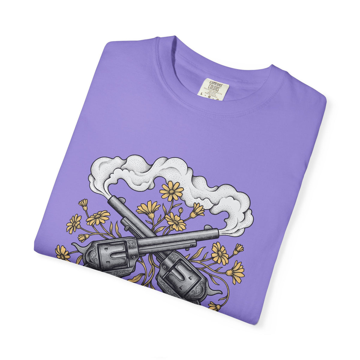 Crossed Guns T-Shirt Cowgirl Country Gift Women Neo Traditional T-Shirt Pistols T-Shirt Cowboy Fan Gunslinger T-Shirt Rural Graphic Rustic Field
