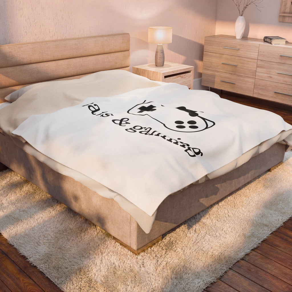 Cat Game Controller Blanket Cat Gaming Gift Women Minimalist Blanket Gamepad Blanket Feline Fan Gamer Graphic Gamer Design Modern Video Game