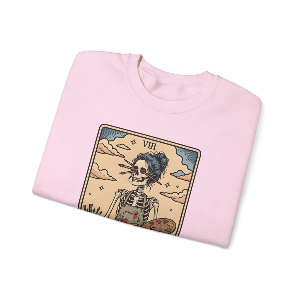 Skeleton Artist Sweatshirt Artist Gothic Gift Women Tarot Card Sweatshirt Skeleton Sweatshirt Art Enthusiast Occult Graphic Sweatshirt Vintage Sunflower Sweatshirt