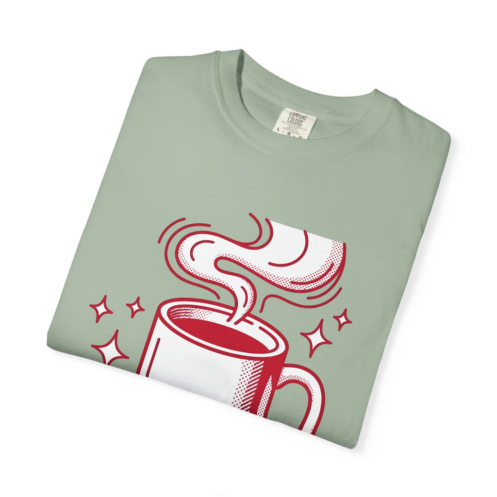 Coffee Cup T-Shirt St. Valentine's Day Coffee Gift Women Pop Art T-Shirt T-Shirt T-Shirt Valentine Fan Pop Art T-Shirt Coffee Design Retro Stars T-Shirt