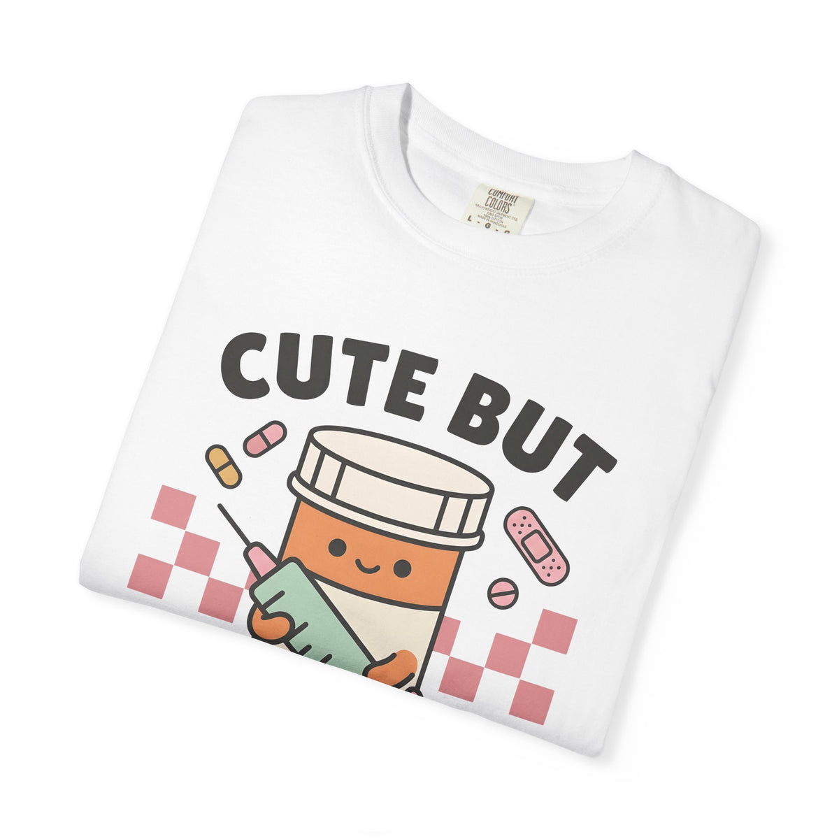 Pill Bottle Syringe T-Shirt Nurses Medical Gift Women Kawaii T-Shirt Medication T-Shirt Nurse Enthusiast Cute T-Shirt Healthcare Graphic Cartoon