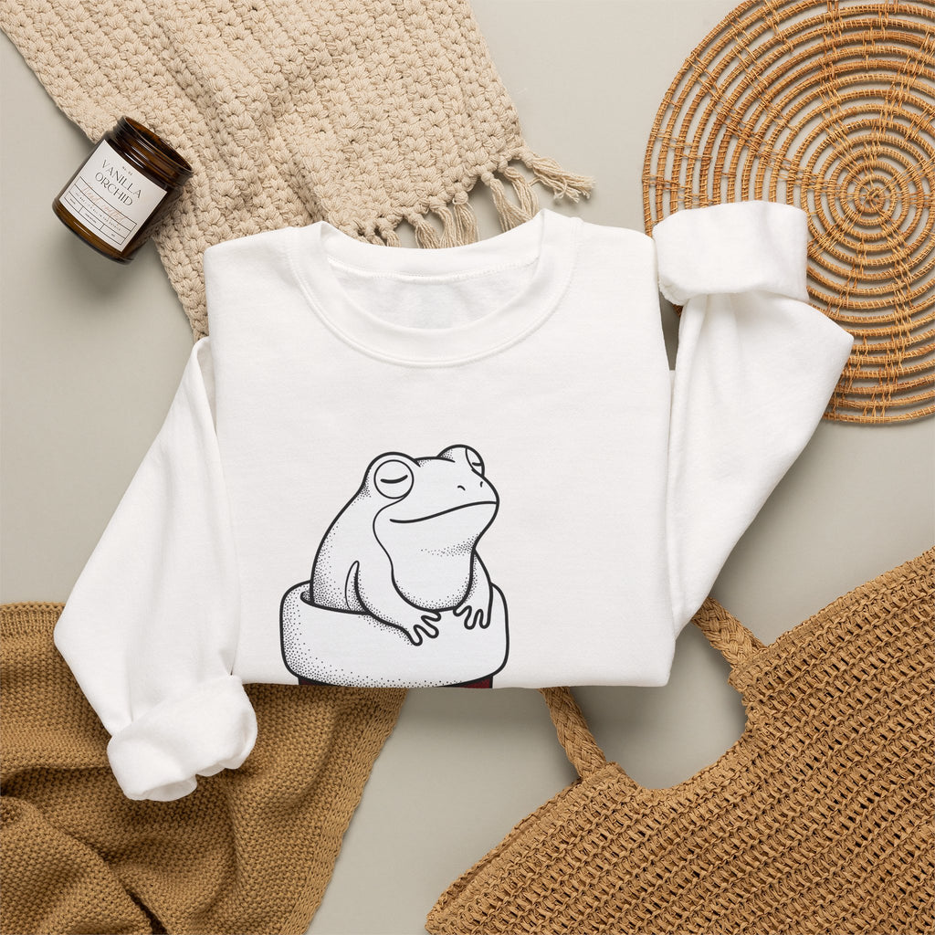 Frog Holiday Sock Sweatshirt Christmas Pet Gift Women Modern Sweatshirt Toad Sweatshirt Xmas Fan Holiday Sweatshirt Animal Graphic Doodle Xmas Stocking Sweatshirt