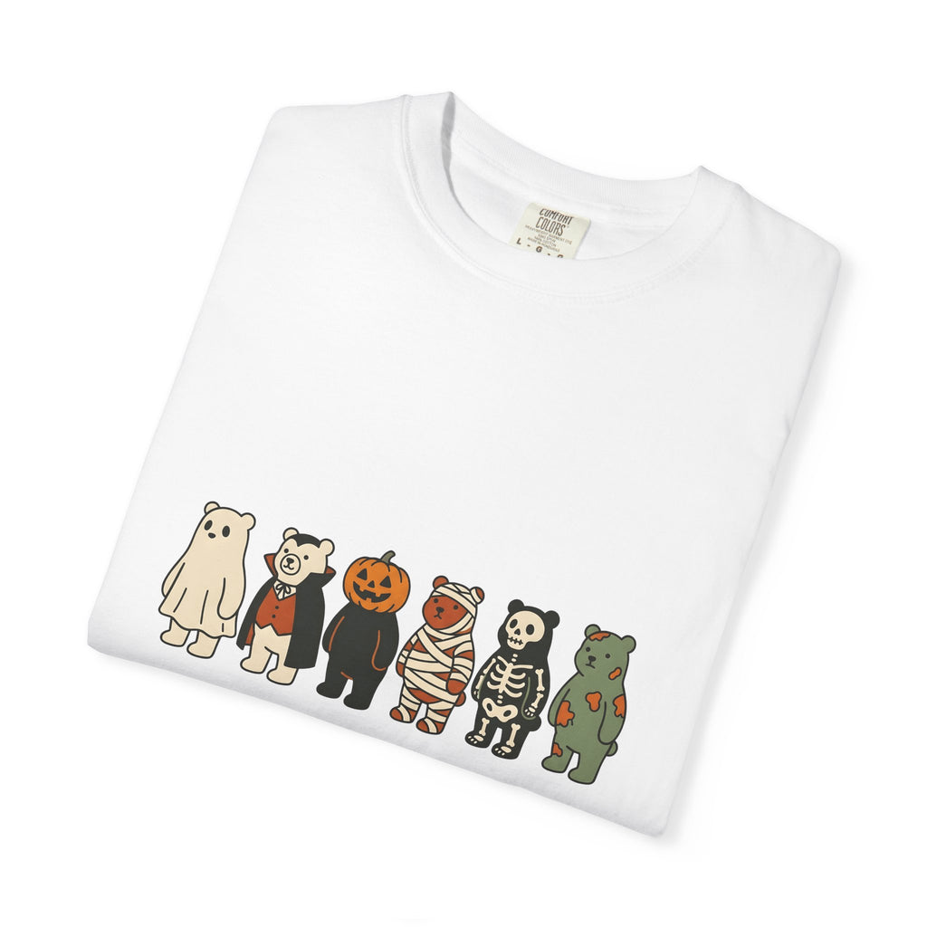 Bear Outfit T-Shirt Halloween Wildlife Gift Women Comic T-Shirt Teddy T-Shirt Halloween Fan Cartoon T-Shirt Animal Graphic Chibi Jack-O-Lantern
