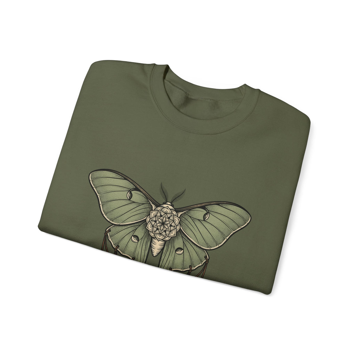 Luna Moth Sweatshirt Boho Chic Nature Gift Women Tattoo Sweatshirt Actias Luna Sweatshirt Hippie Fan Tribal Sweatshirt Environmental Graphic Vintage Crystals