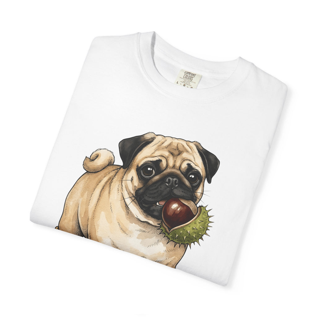 Pug Canine T-Shirt Dog Foliage Gift Women Acrylic T-Shirt Dog T-Shirt Dog Fan Painted T-Shirt Floral Graphic Line Art Warm Socks T-Shirt