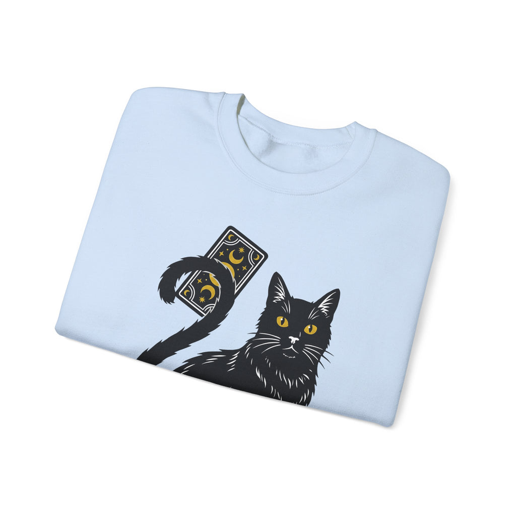 Black Cat Sweatshirt Cat Witchcraft Gift Women Mystical Sweatshirt Cat Sweatshirt Feline Fan Occult Graphic Vintage Tarot Card Sweatshirt
