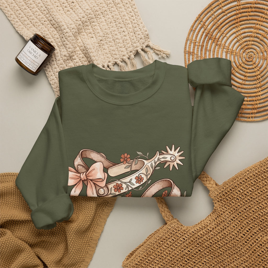 Rodeo Spurs Sweatshirt Cowgirl Cowboy Gift Women Tribal Sweatshirt Spur Sweatshirt Cowgirl Fan Rodeo Graphic Cowhand Graphic Farmhouse Blossom Sweatshirt
