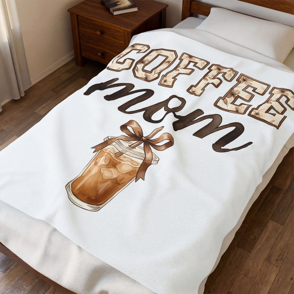 Iced Latte Cup Blanket Moms Café Gift Women Painted Blanket Coffee Cup Blanket Mom Fan Hand Painted Blanket Coffee Shop Graphic Classic Sash Blanket