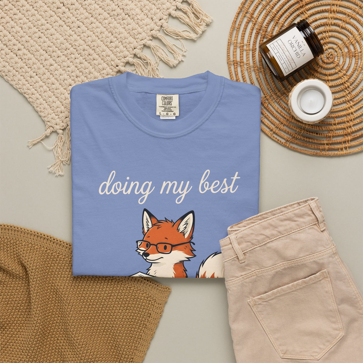 Fox Glasses T-Shirt Teacher Animal Gift Women Cute T-Shirt Spectacles T-Shirt Educator Enthusiast Adorable T-Shirt Wildlife Graphic Hand Drawn