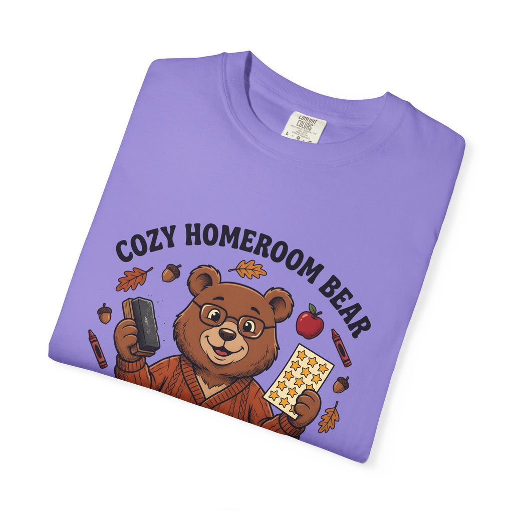 Bear Teacher T-Shirt Teachers Education Gift Women Cartoon T-Shirt Teddy Teacher T-Shirt Educator Enthusiast Comic T-Shirt Learning Graphic Hand