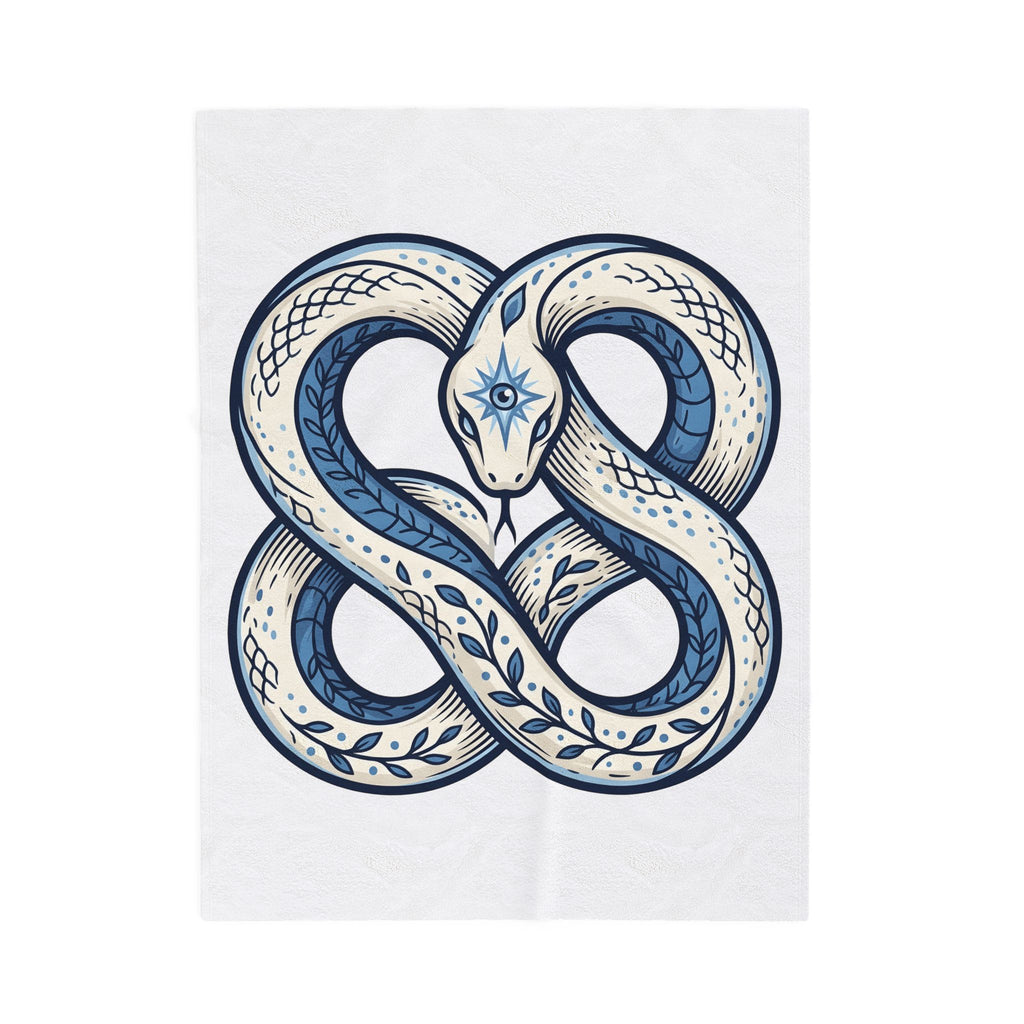 Magical Serpent Blanket Boho Chic Mysticism Gift Women Primitive Blanket Snake Blanket Bohemian Fan Naive Blanket Occult Graphic Body Art All