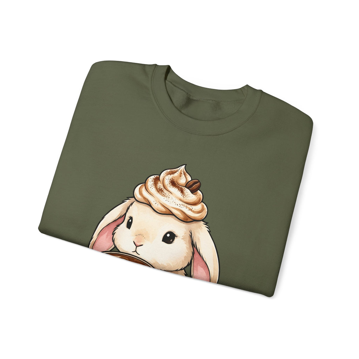 Bunny Espresso Sweatshirt Coffee Wildlife Gift Women Adorable Sweatshirt Rabbit Coffee Sweatshirt Coffee Fan Animal Graphic Sweatshirt Painterly Froth Sweatshirt