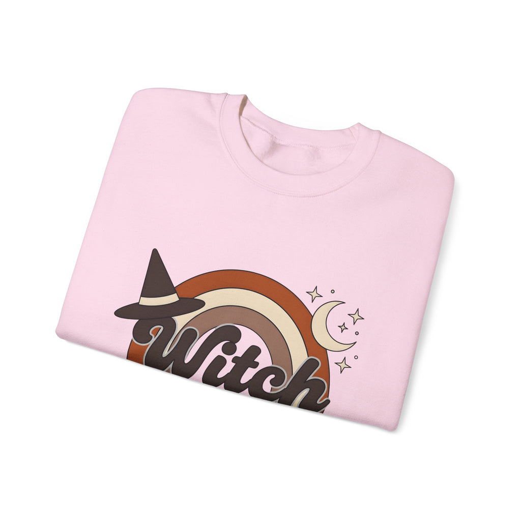 Witch Hat Rainbow Sweatshirt Halloween Supernatural Gift Women Hippie Sweatshirt Witchy Hat Sweatshirt Horror Fan Boho Sweatshirt Occult Graphic Classic