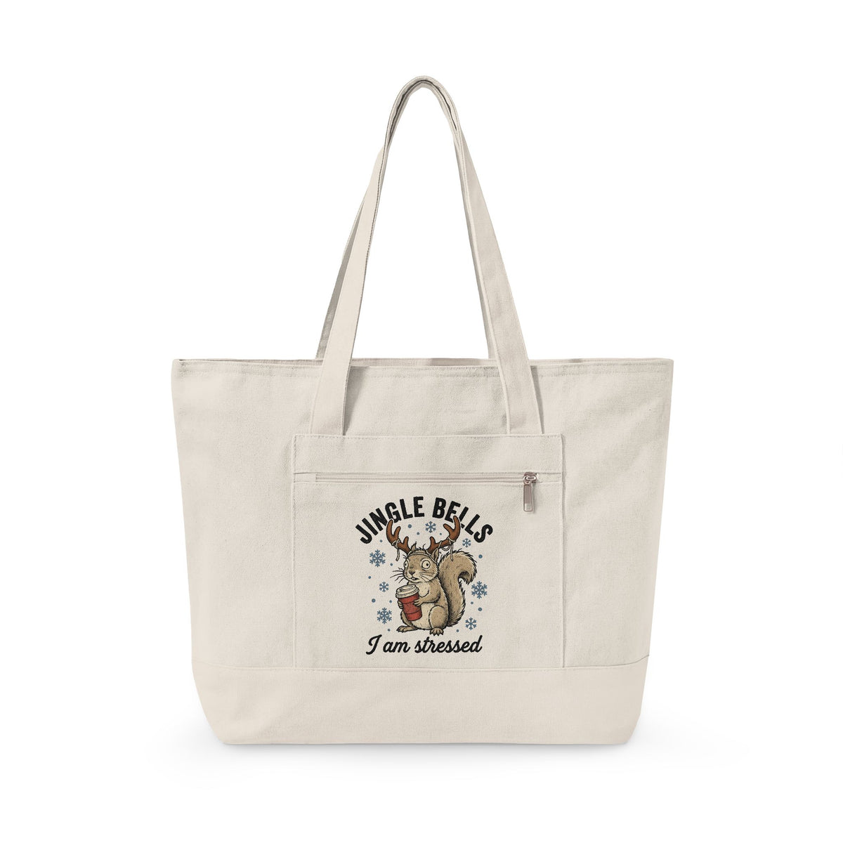 Tree Squirrel Coffee Tote Bag Christmas Fauna Gift Women Line Art Tote Bag Squirrel Coffee Tote Bag Xmas Fan Squirrel Illustration Wildlife Graphic