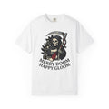 Death Figure T-Shirt Christmas Dark Gift Women Distressed T-Shirt Grim Reaper T-Shirt Xmas Fan Gothic T-Shirt Macabre Graphic