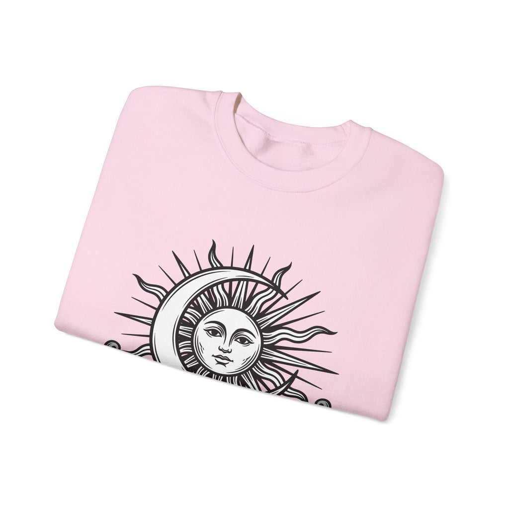 Sun Moon Boho Chic Astrology Gift Sketch Celestial Body Bohemian Enthusiast Drawing Astrology Sweatshirt