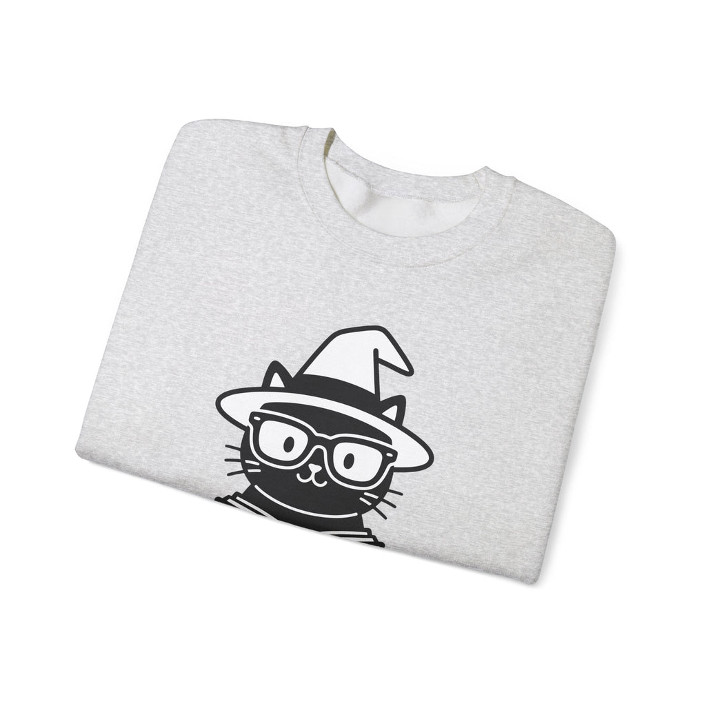Dark Cat Witch Sweatshirt Halloween Literature Gift Women Animated Sweatshirt Black Cat Witch Sweatshirt Horror Fan Cartoon Sweatshirt Book Graphic Clean