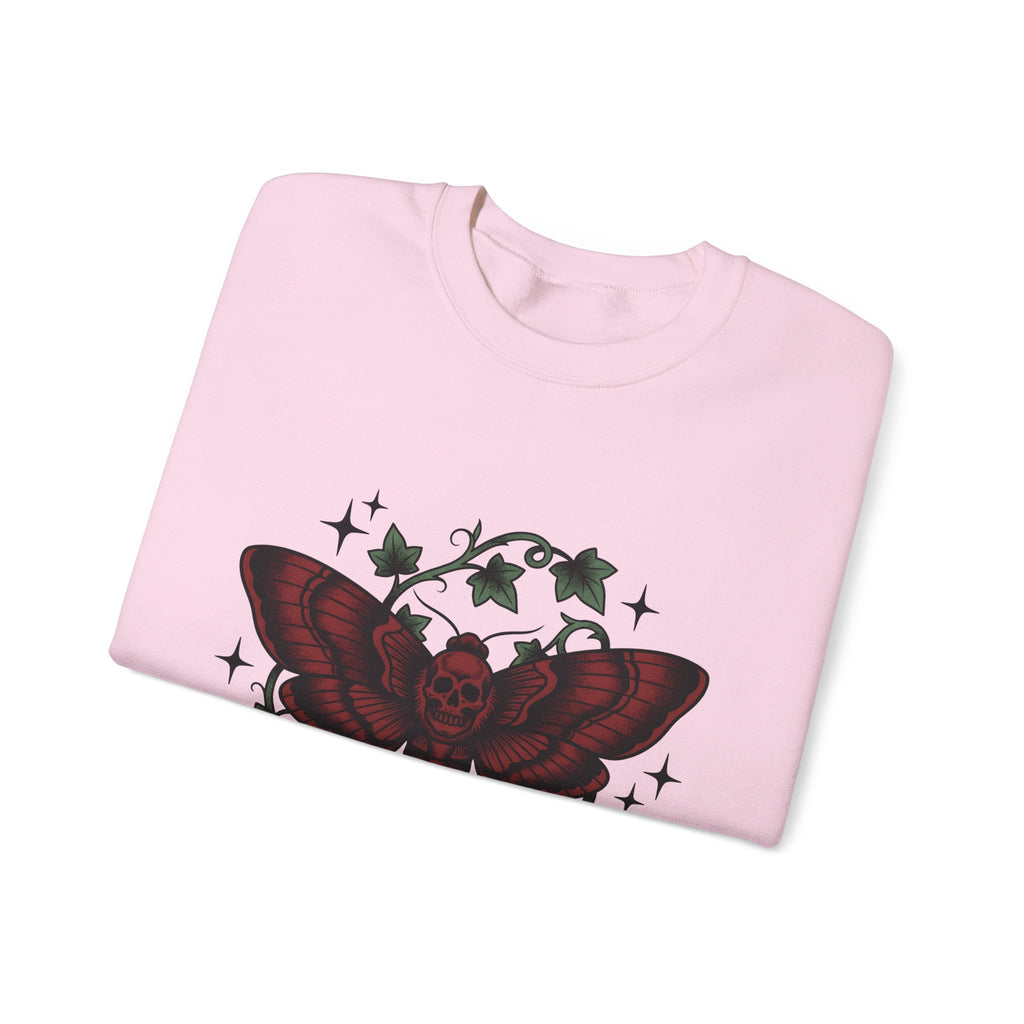 Skull Moth Sweatshirt Halloween Gothic Gift Women Tattoo Sweatshirt Deathshead Moth Sweatshirt Horror Fan Dark Art Sweatshirt Gothic Graphic Vintage Ivy Sweatshirt