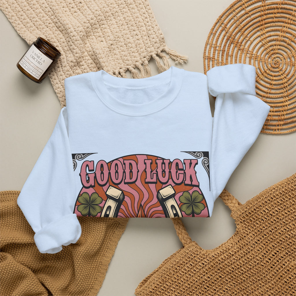 Star Horseshoe Sweatshirt Cowgirl Ranch Gift Women Old School Sweatshirt Horseshoe Sweatshirt Cowboy Fan Rodeo Sweatshirt Farm Design Hand Drawn Four Leaf