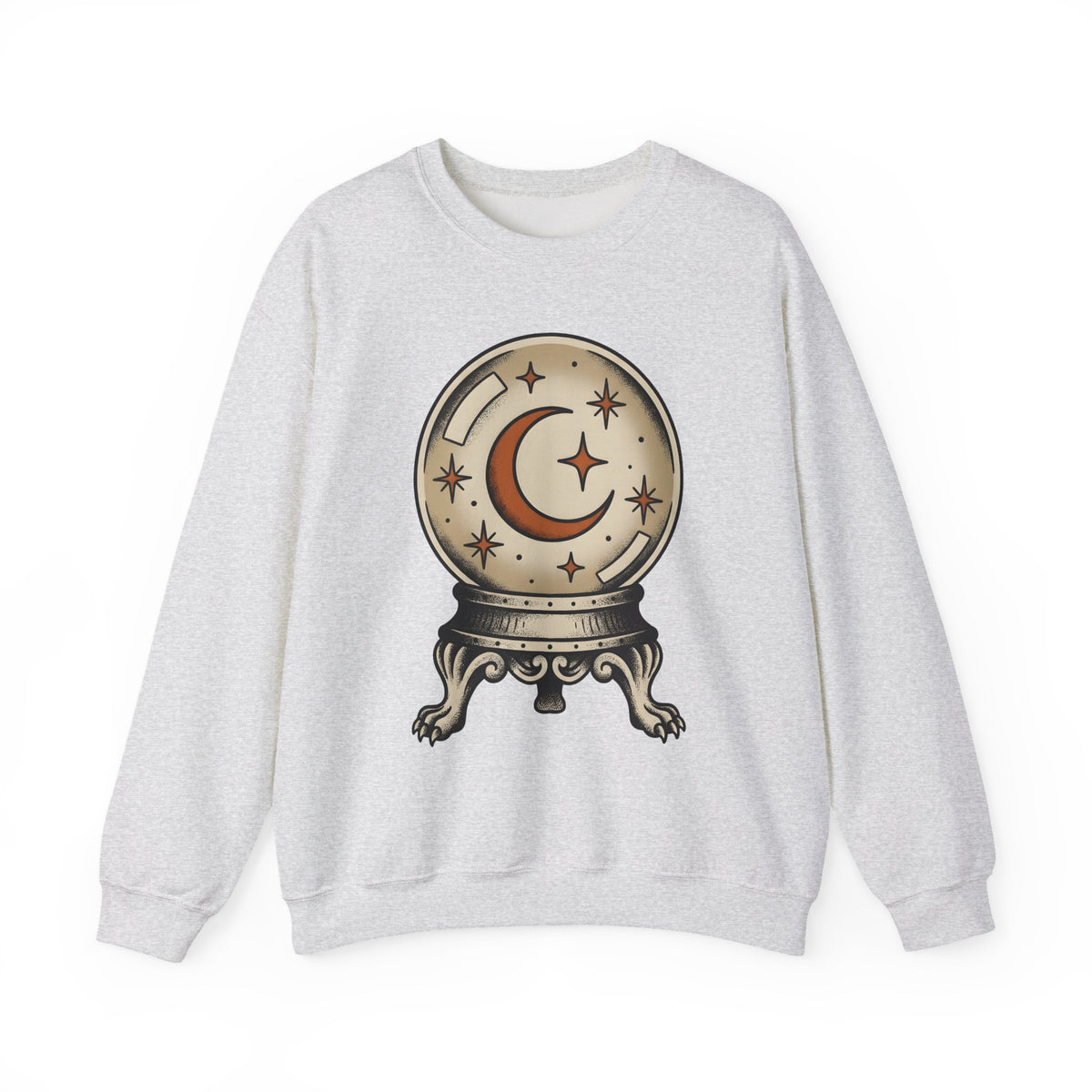 Clairvoyance Sphere Sweatshirt Halloween Magic Gift Women Classic Sweatshirt Crystal Ball Sweatshirt Horror Fan Vintage Sweatshirt Magical Graphic Line Art