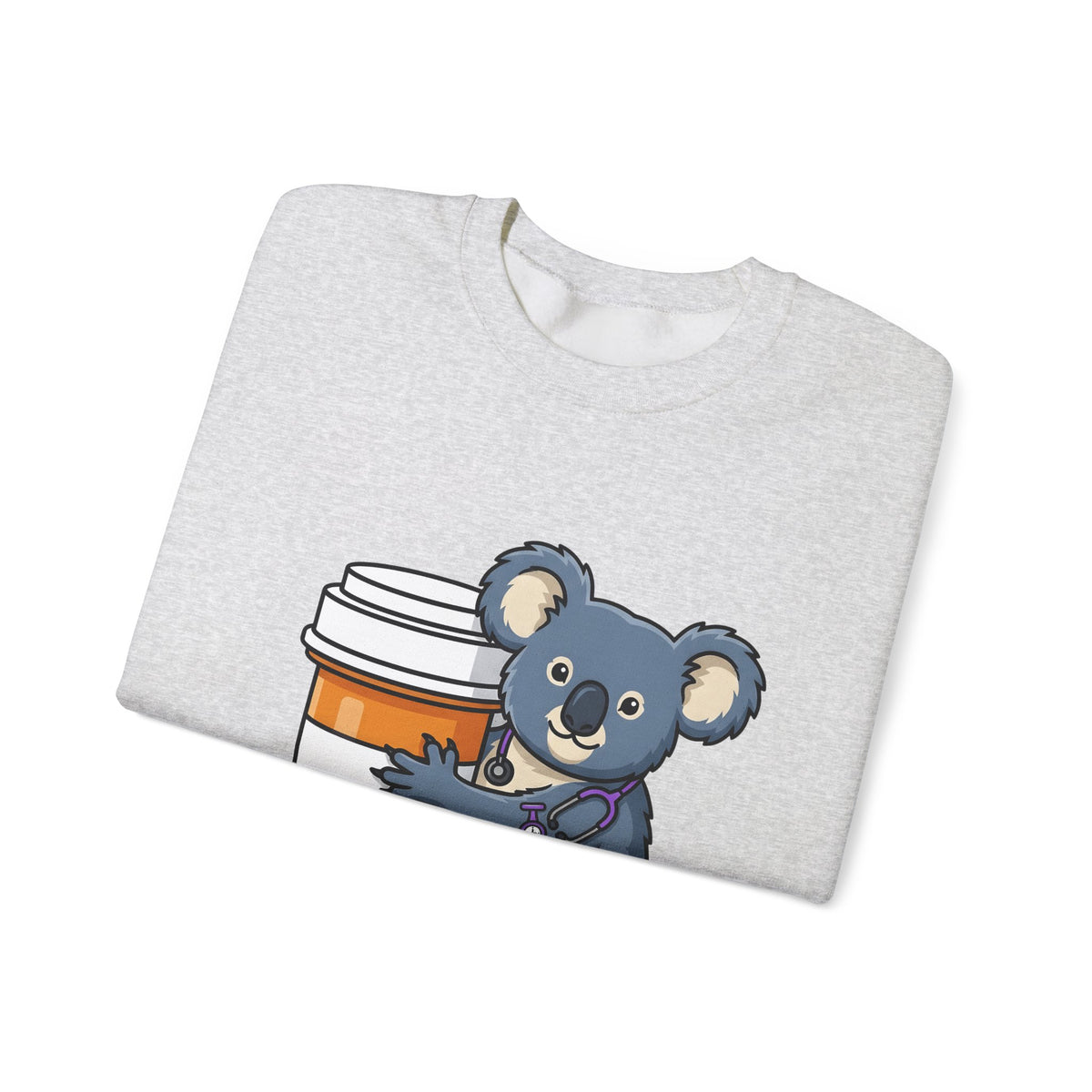 Koala Stethoscope Sweatshirt Nurses Animal Gift Women Cute Cartoon Sweatshirt Stethoscopes Sweatshirt Nurse Enthusiast Cartoonish Sweatshirt Wildlife Graphic