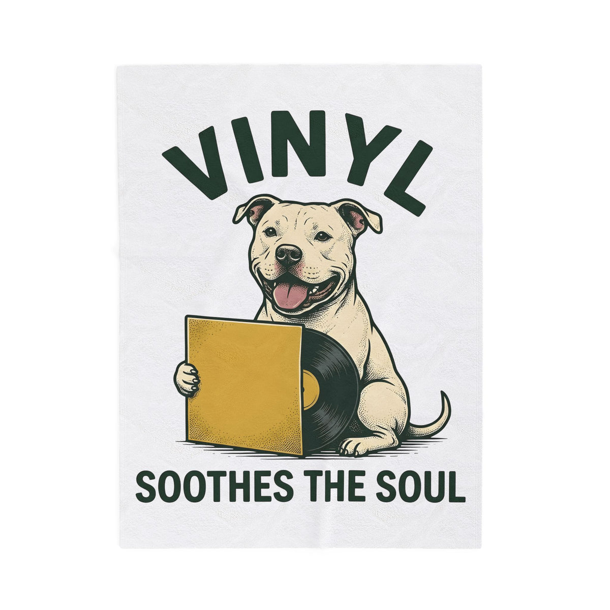 Pit Bull Dog Dog Sound Gift Distressed Pibble Dog Fan Grunge Audio Line Vinyl Blanket