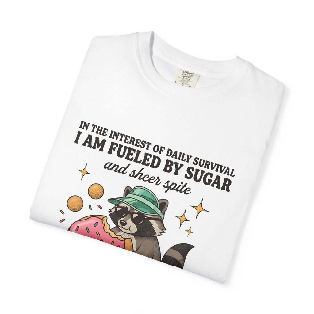Raccoon Pastry T-Shirt Desserts Wildlife Gift Women Comic T-Shirt Pastry Chef T-Shirt Sweets Fan Cartoon T-Shirt Animal Graphic Vintage Candy Dots