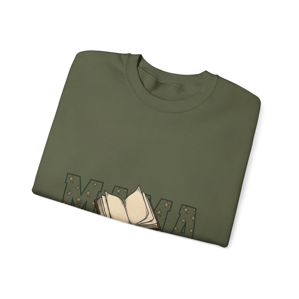 Open Book Sweatshirt Mom Novels Gift Women Cartoon Sweatshirt Booklet Sweatshirt Mother Fan Illustrated Sweatshirt Book Graphic Line Art Stars Sweatshirt