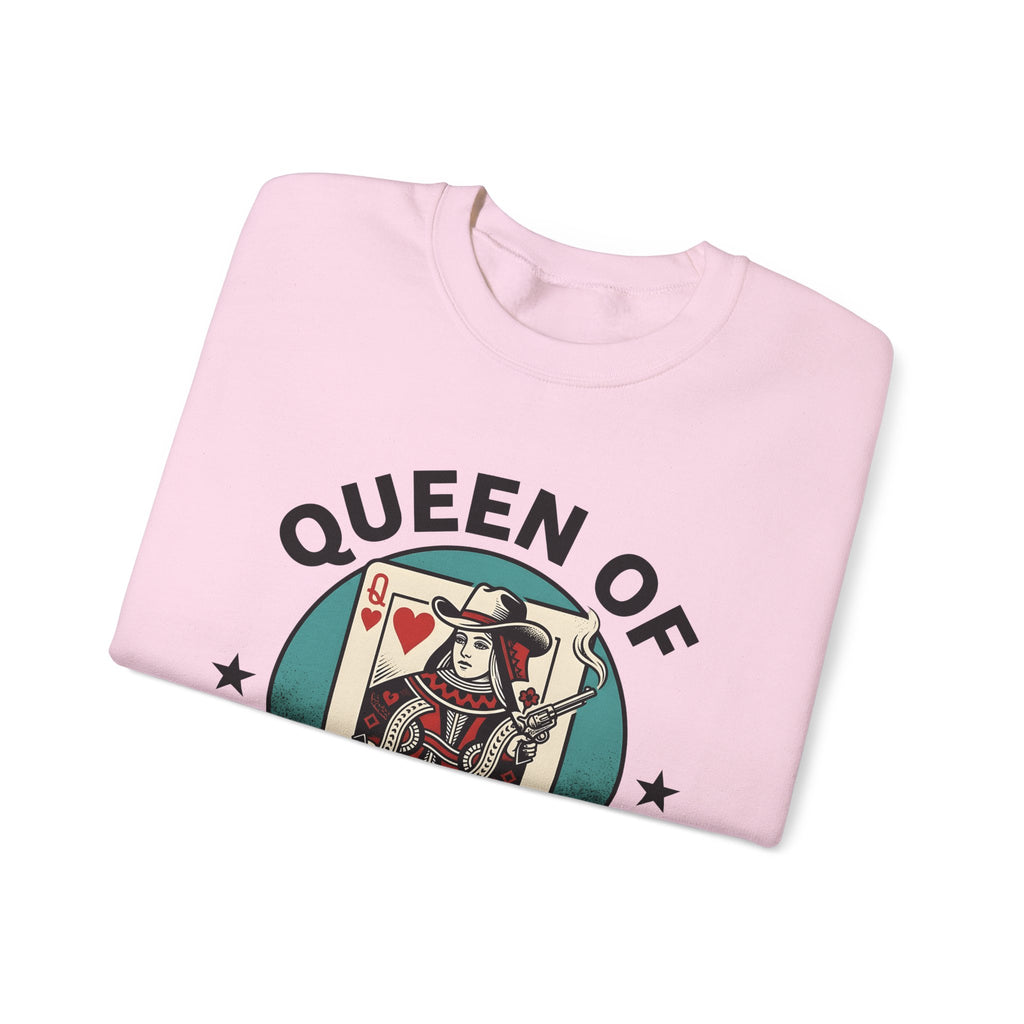 Poker Cowgirl Sweatshirt Cowgirl Rodeo Gift Women Vintage Sweatshirt Gambler Sweatshirt Cowgirl Fan Distressed Graphic Sweatshirt Retro Pistol Sweatshirt