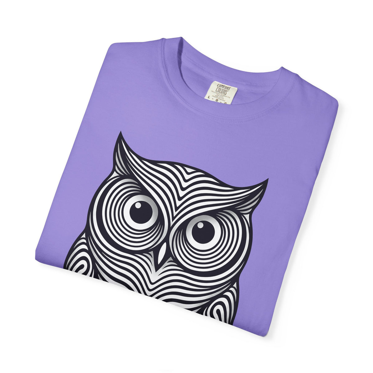 Owl Art T-Shirt Animal Wildlife Gift Women Abstract T-Shirt Hoot T-Shirt Animal Fan Nature Graphic T-Shirt Flat Motif T-Shirt