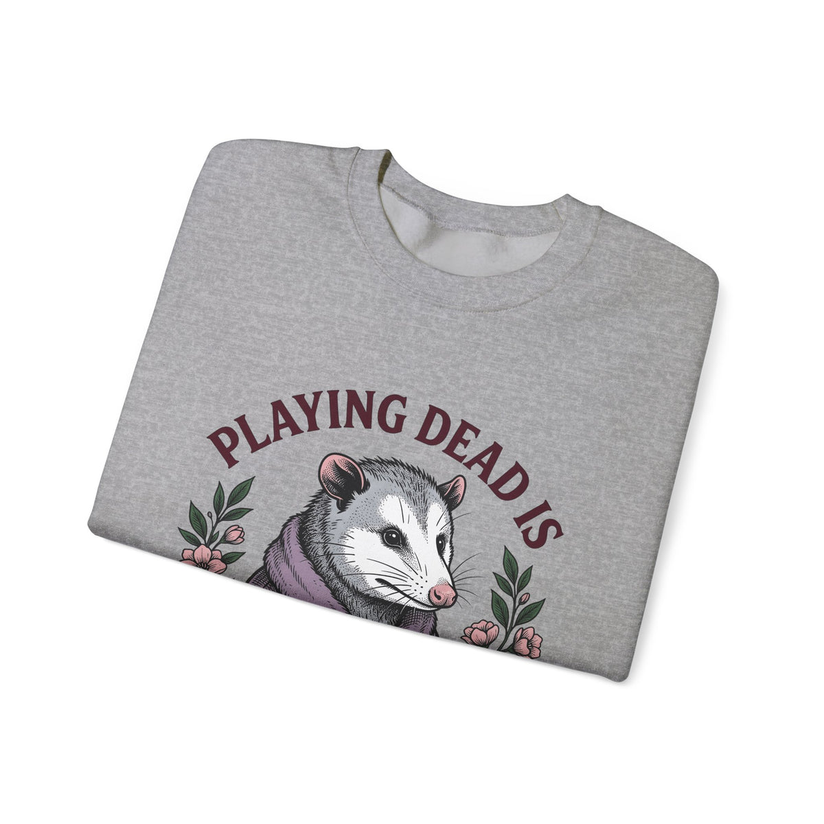 Possum Possum Critter Gift Line Opossum Possum Fan Drawing Old Fashioned Flower Bouquet Sweatshirt