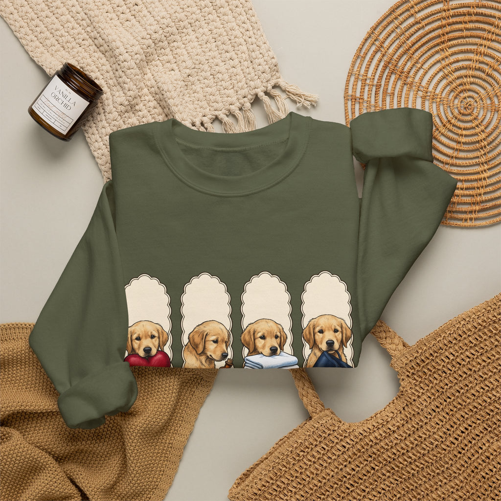 Golden Dog Puppy Nurse Pet Gift Puppy Healthcare Enthusiast Doggo Animal Minimalist Sweatshirt
