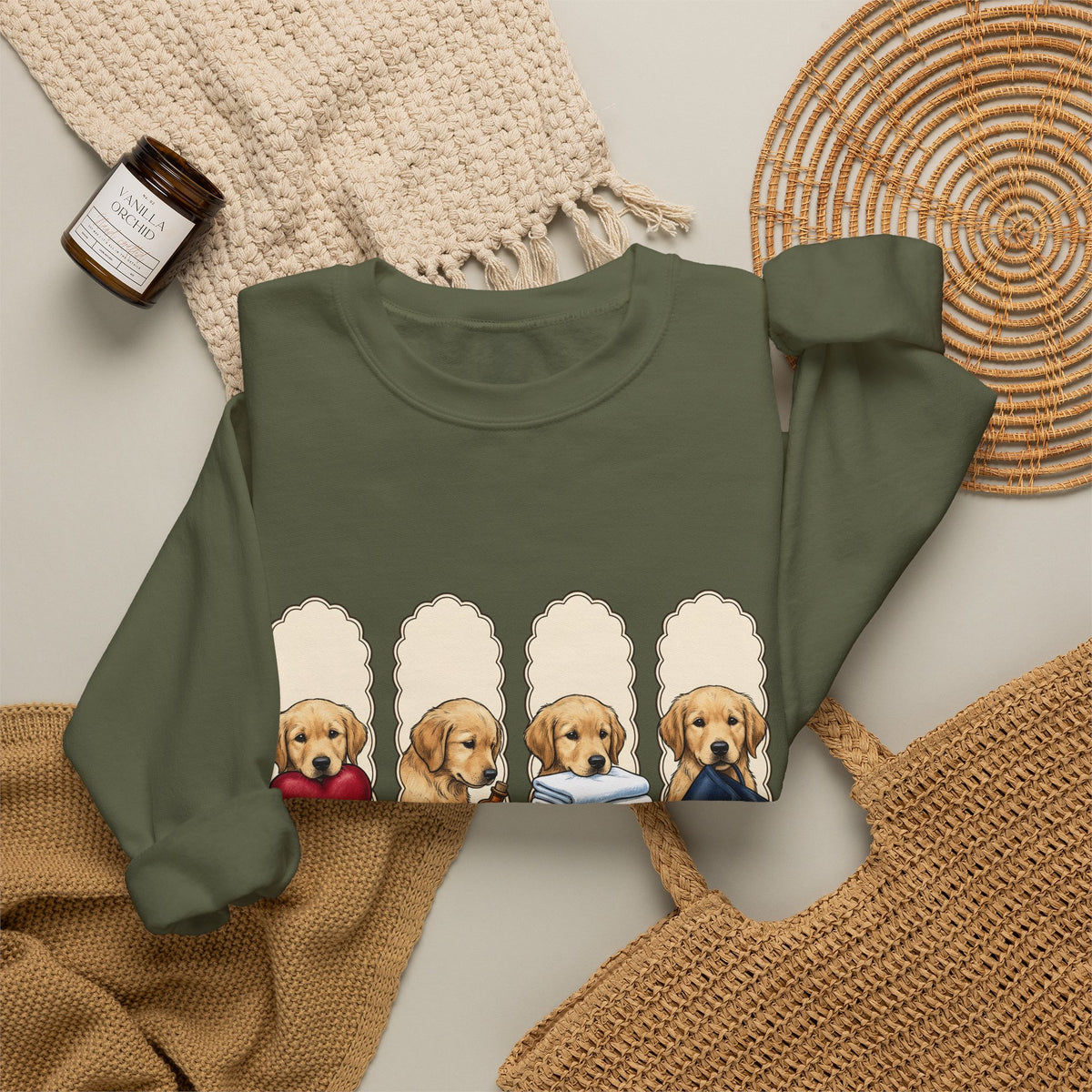 Golden Dog Puppy Nurse Pet Gift Puppy Healthcare Enthusiast Doggo Animal Minimalist Sweatshirt