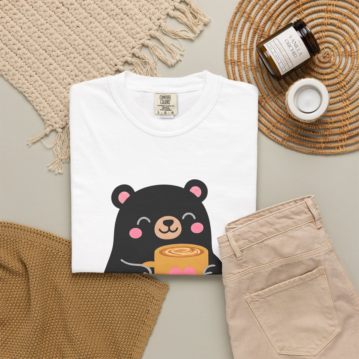 Bear Coffee Cup Coffee Animal Gift Cute Mug Coffee Fan Coffee Mug Kawaii Minimalist T-Shirt