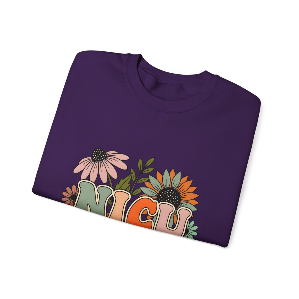 Flower Print Sweatshirt NICU Nurse Healthcare Gift Women Hippie Sweatshirt Floral Sweatshirt Nurse Practitioner Enthusiast Bohemian Sweatshirt Medical Graphic