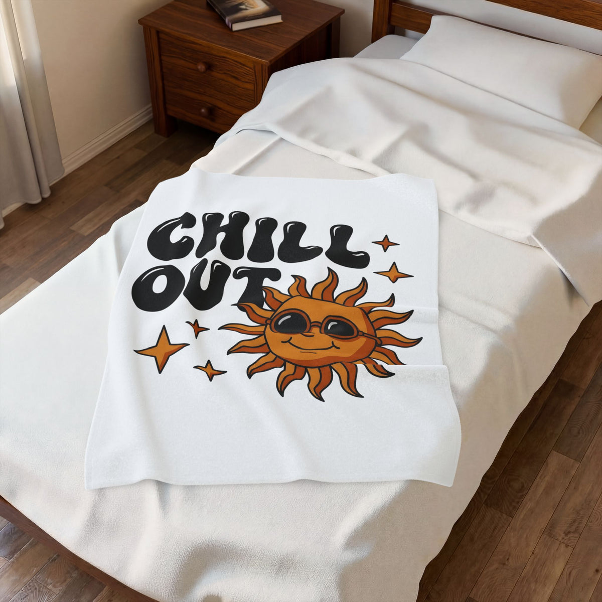 Sun Sunglasses Cute Summer Gift Retro Shades Adorable Fan Groovy Vacation Vintage Stars Blanket