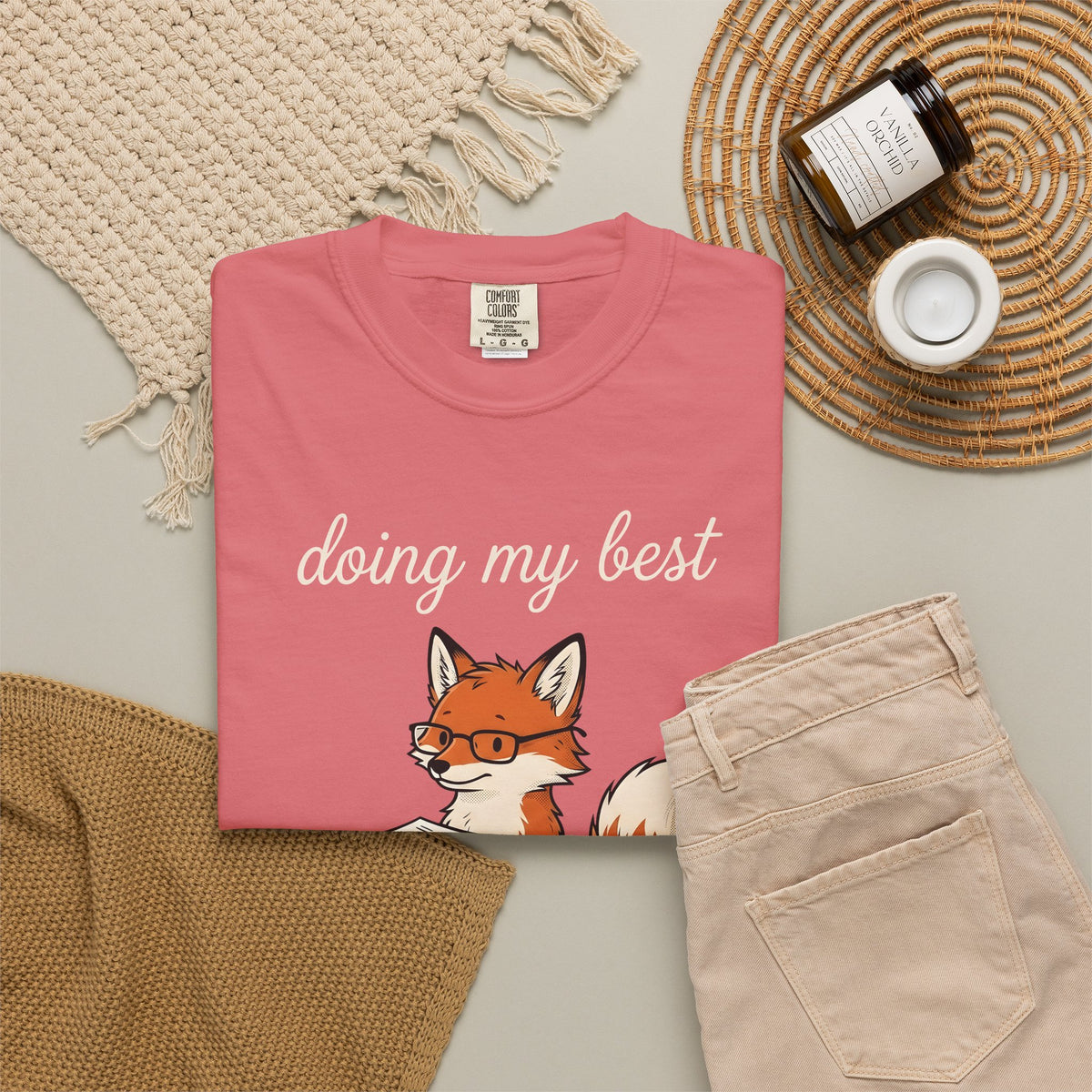 Fox Glasses T-Shirt Teacher Animal Gift Women Cute T-Shirt Spectacles T-Shirt Educator Enthusiast Adorable T-Shirt Wildlife Graphic Hand Drawn