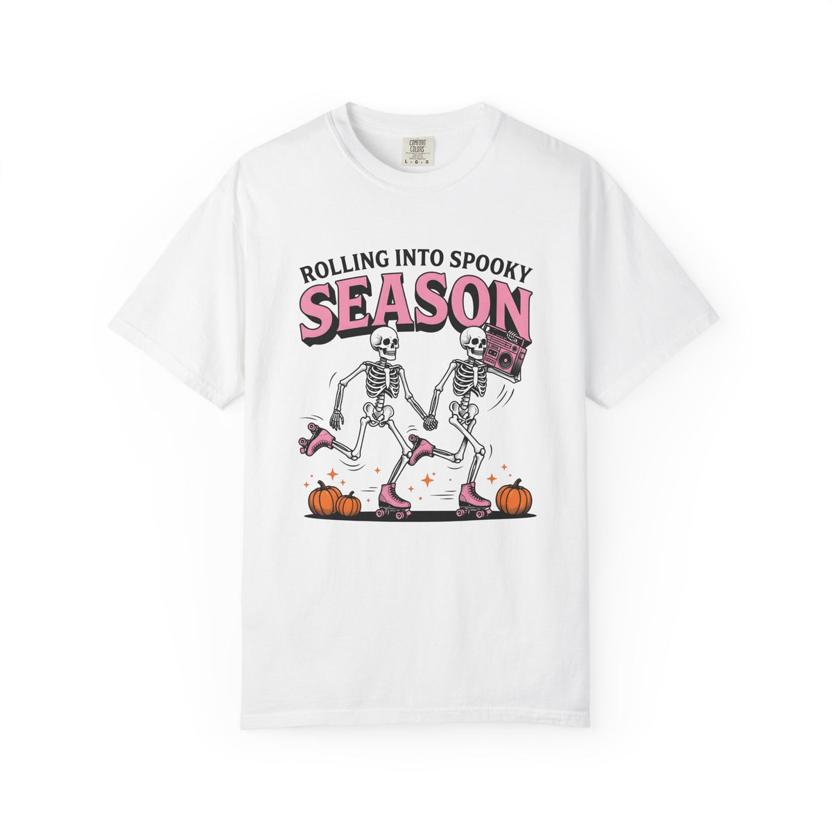 Skull Roller Skate T-Shirt Halloween Celebration Gift Women Vintage T-Shirt Roller Skating T-Shirt Spooky Fan Retro T-Shirt