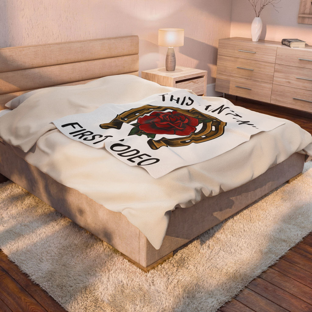 Horse Shoe Rose Blanket Cowgirl Prairie Gift Women Americana Tattoo Blanket Rose Blanket Rodeo Fan Tattooed Blanket Plains Graphic Sketch Petal